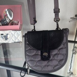 Chic Black and Gray Quilted Crossbody Bag